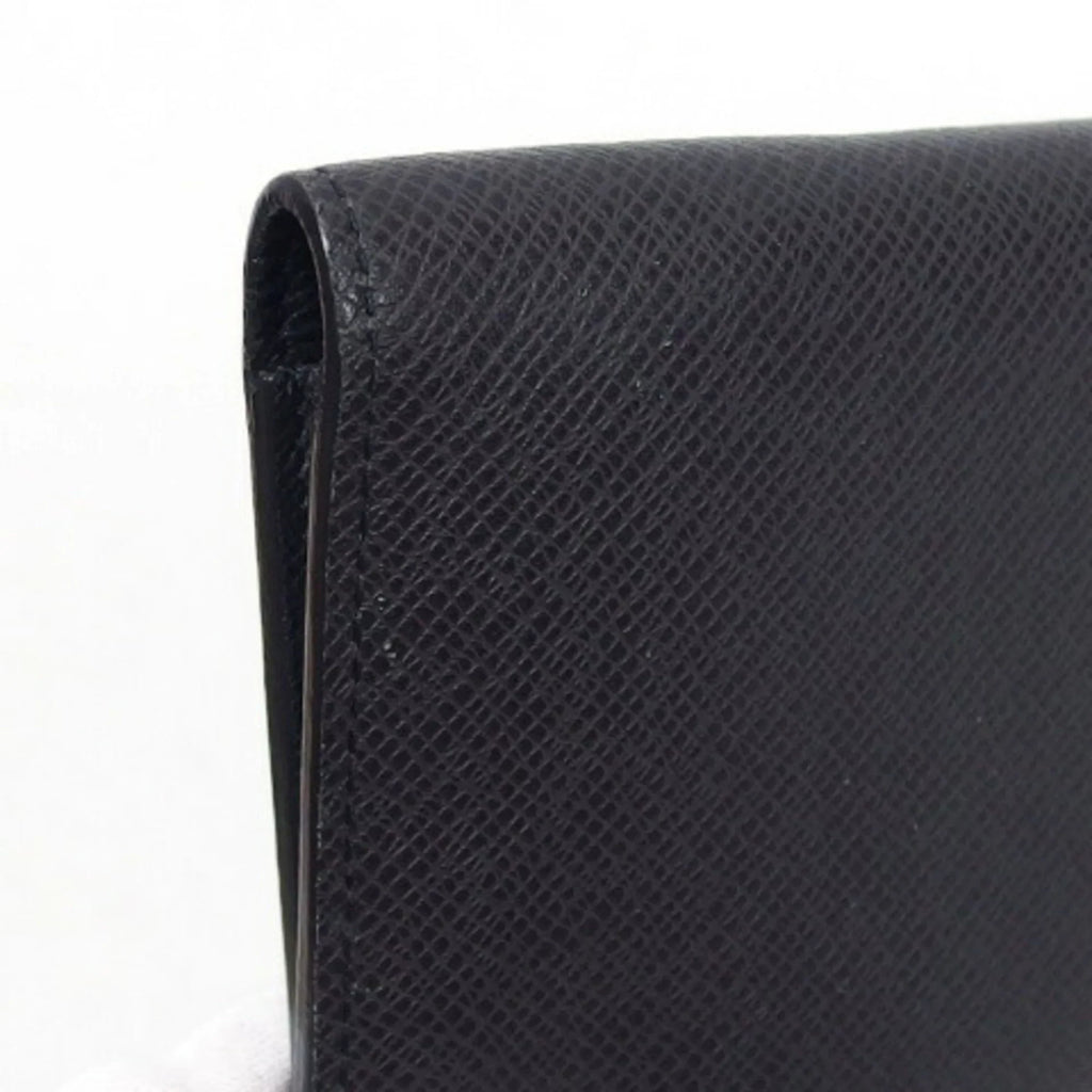 (Good) Long Wallet Black Pre-Owned Bifold Taiga Billfold