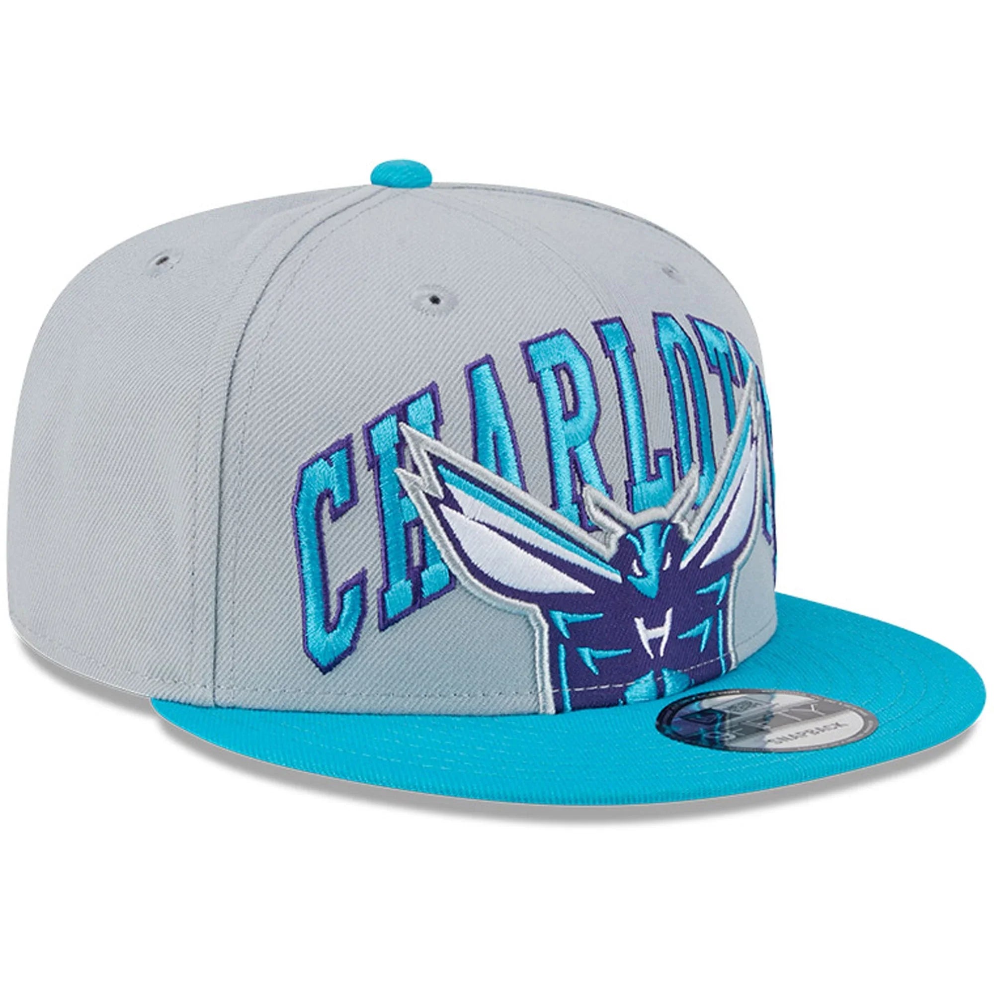 Hat OSFA Charlotte Men's - 9FIFTY New Tip-Off Hornets Snapback Era Gray/Teal Two-Tone