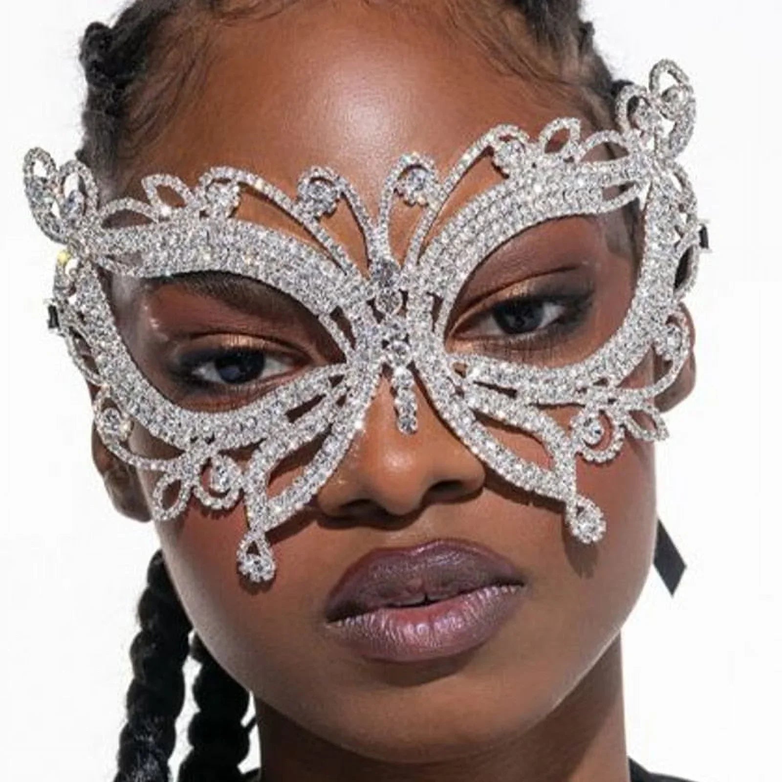 Face Masquerade Crystal Mask Halloween Butterfly Women Rhinestone Accessories for