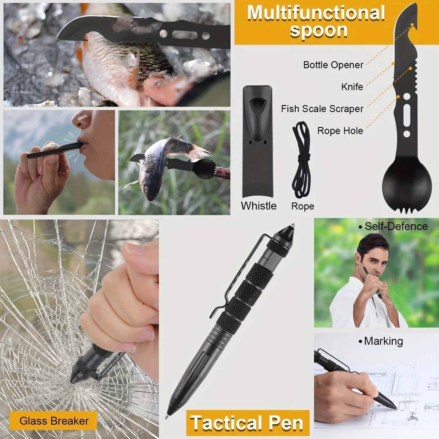 Fishing Equipment Gift, Birthday exterior Dad For Kits, 1 Husband Men Gift In Hunting Father's Survival 20 Camping, Survival For Emergency