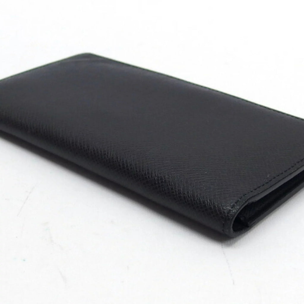 (Good) Long Wallet Black Pre-Owned Bifold Taiga Billfold