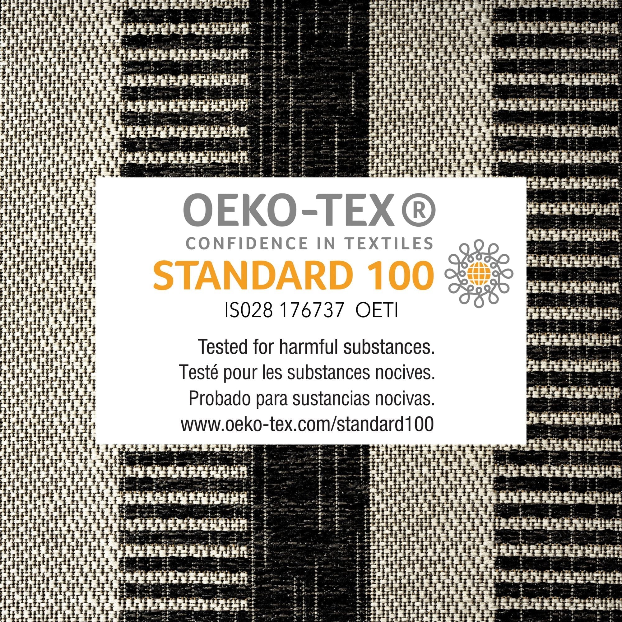 Area Striped 5'2"x7'2" Nicole Black/Grey, Patio Charlotte Rug, York New Modern Country Miller Indoor/exterior