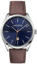 San 50m Stainless Strap Date Diego Lacoste - Brown Men's Leather - Watch - -