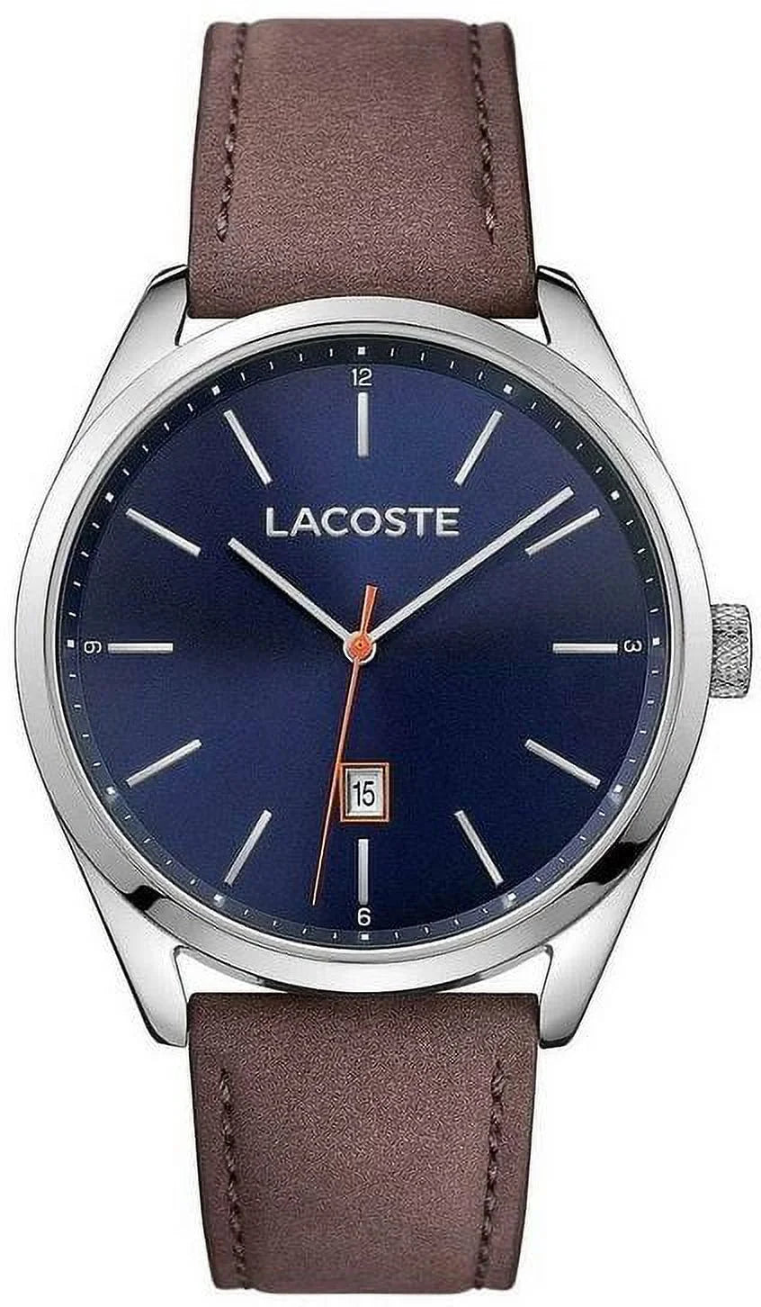 San 50m Stainless Strap Date Diego Lacoste - Brown Men's Leather - Watch - -