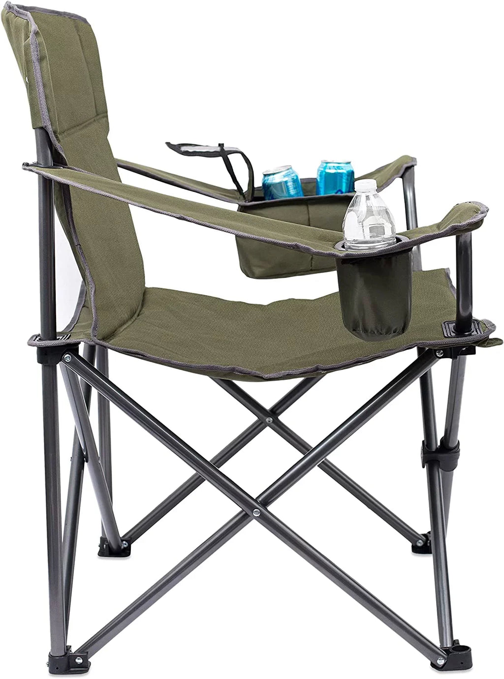 '- Beach Holder Camping Cooler Internet's - Folding Extra Case Bag Cup Best Padded - Duty Insulated exterior - - Heavy - - Sports XL Wide Quad Green Chair Carrying - - -