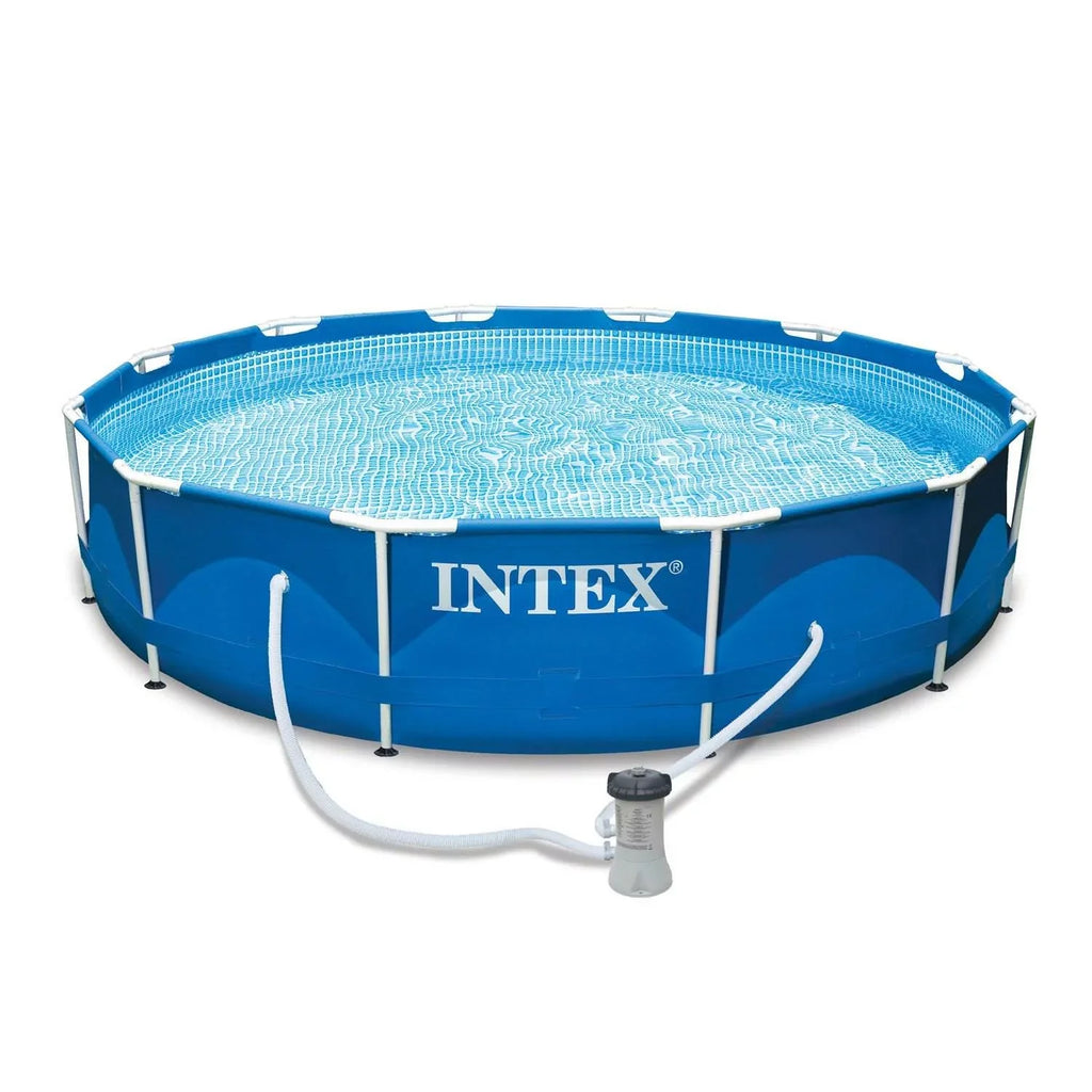 Frame Pool & Intex Maintenance x w/ Metal 30" Pool Filter Swimming Pump Kit 12'