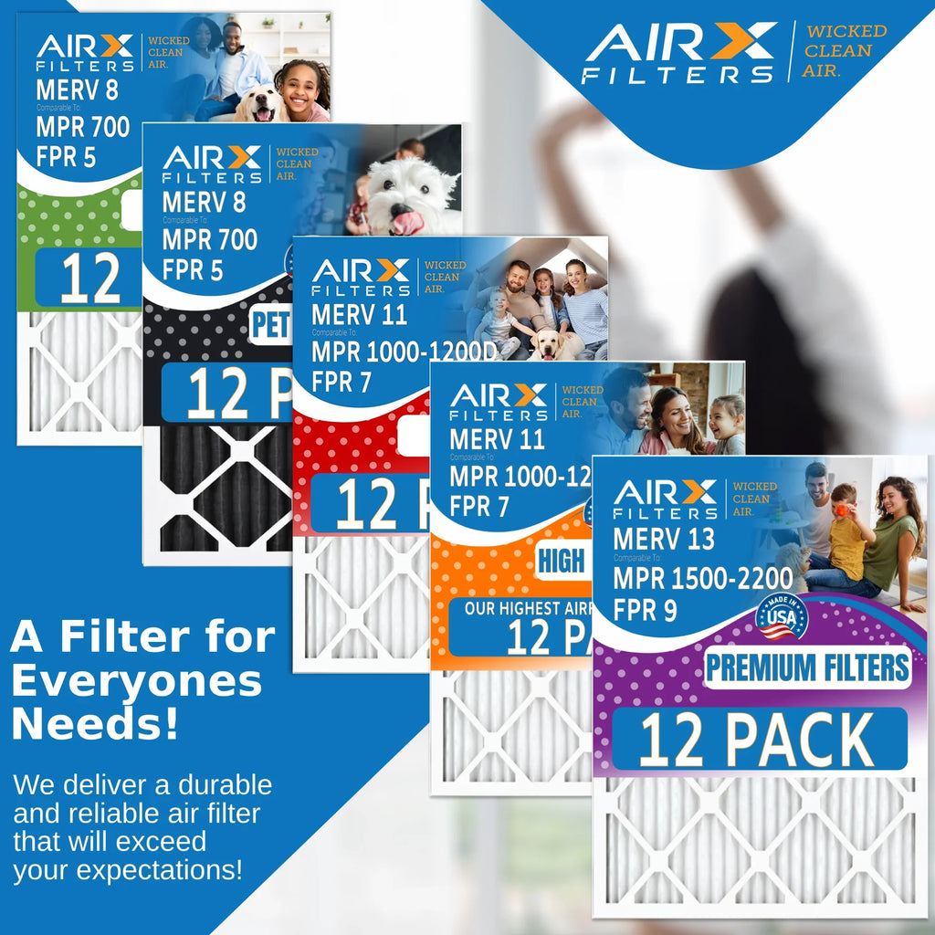 MPR 7, High 12 MERV FPR Furnace Filter 1200, MPR AIRX by USA Pack in Efficiency WICKED Comparable to 12 1000, Air Furnace AIR. CLEAN Filters Pack of Rating, Filters 11 Made of 20x25x1 FILTERS