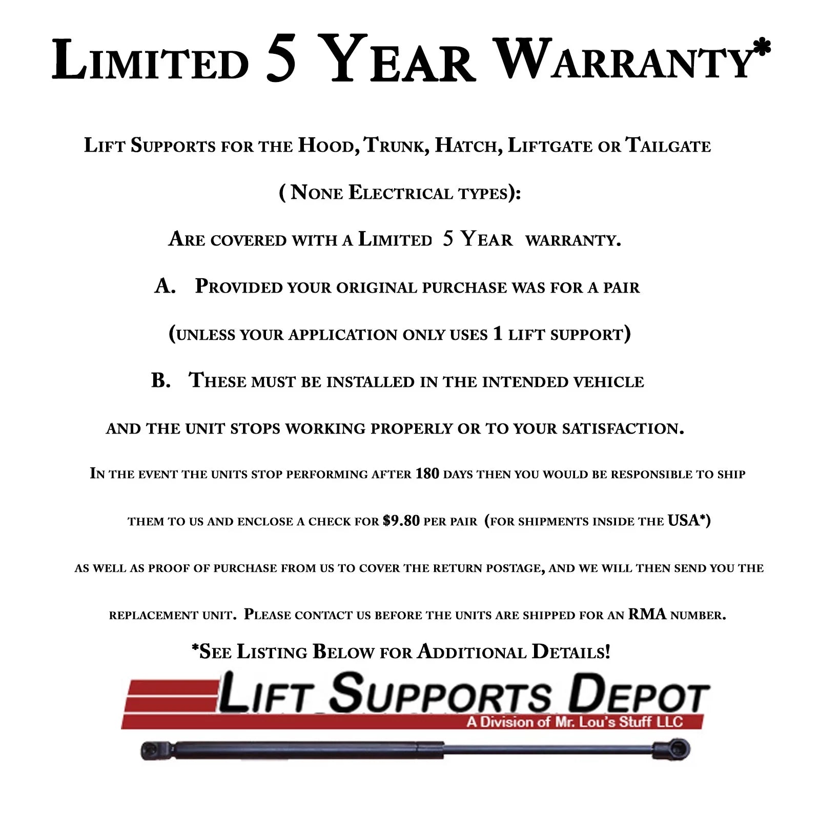PM3864-a 2015 Supports 2016 - Mustang Compatible Lift Spoiler. Qty 2021 Shock 2022 to 2017 2020 Gas Trunk with 2018 W/O 2 Lift 2019 Depot Supports