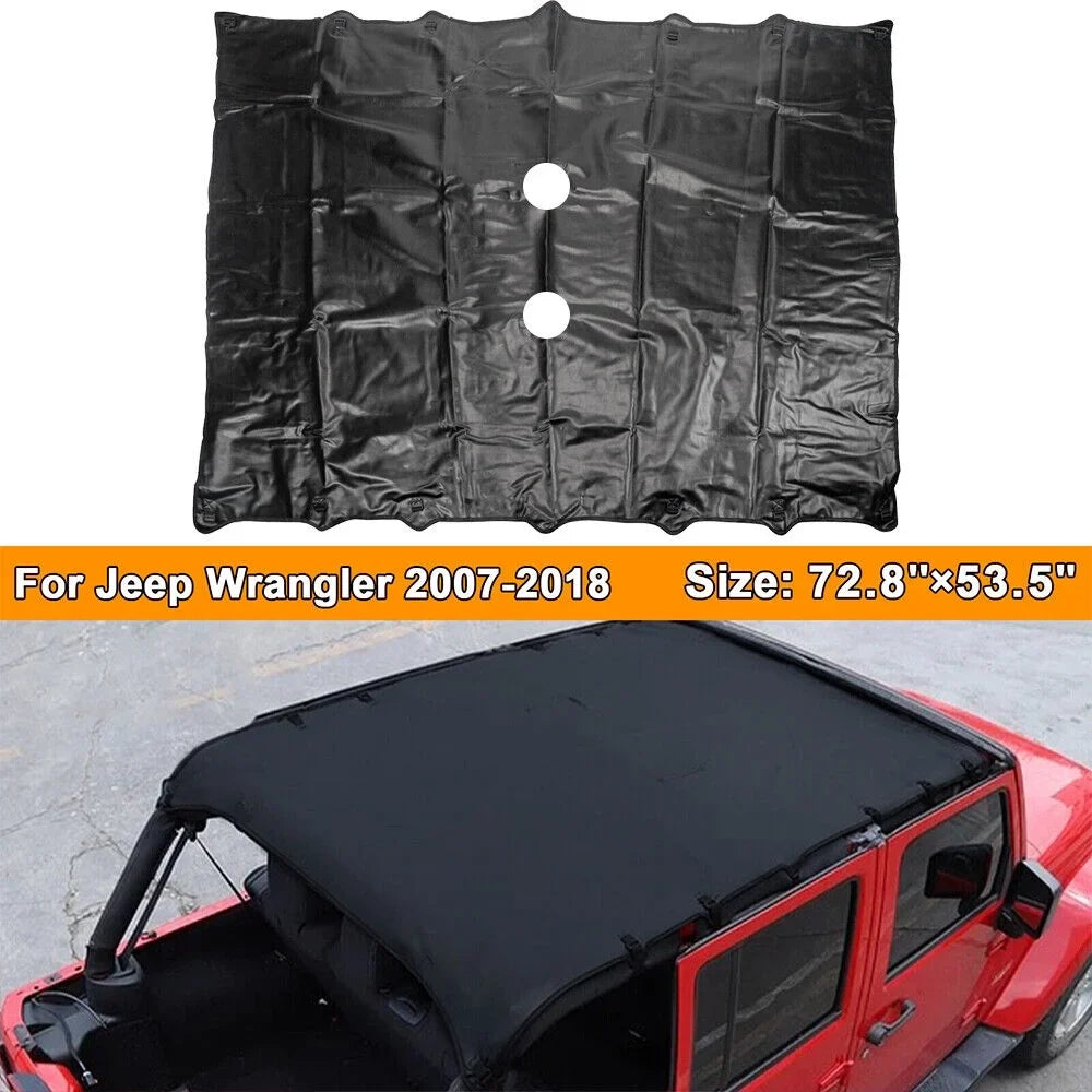 Premium Sunshade Top - Easy JLLOM Jeep Protection Leather 07-18 Install, Sun Wrangler JK JKU Maximum