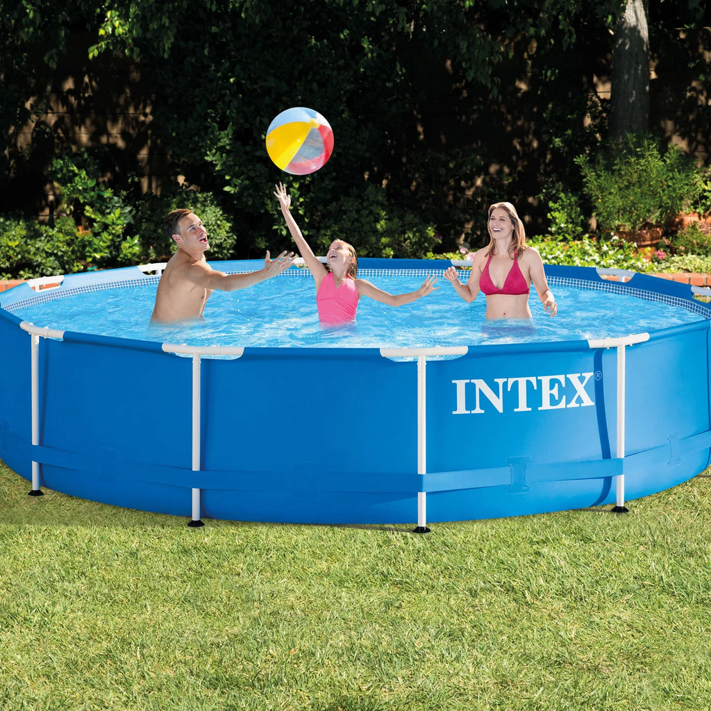 Frame Pool & Intex Maintenance x w/ Metal 30" Pool Filter Swimming Pump Kit 12'
