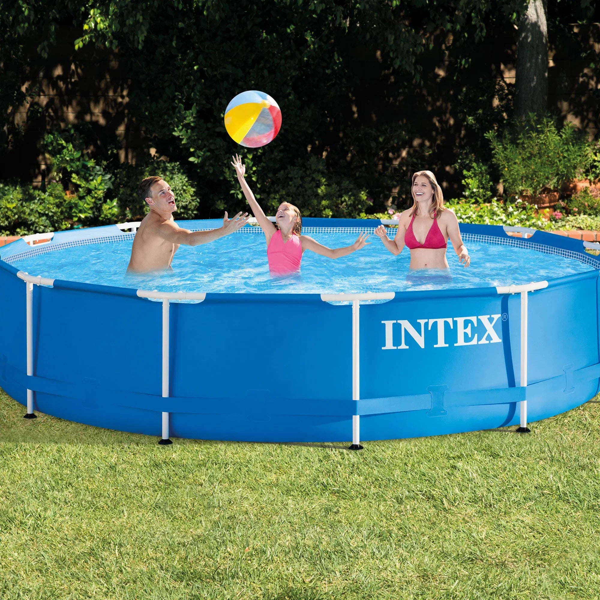 Frame Pool & Intex Maintenance x w/ Metal 30" Pool Filter Swimming Pump Kit 12'