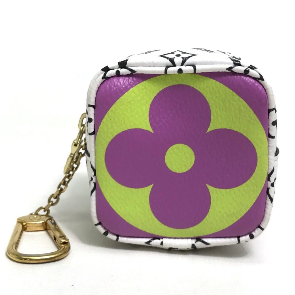 Pouch M67669 Pre-Owned Portomone Accessory Canvas Cube Women's Monogram Giant (Good) White/Multicolor