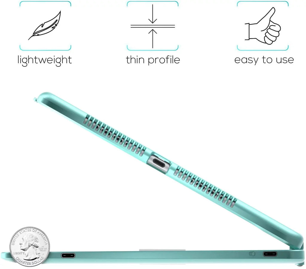 Generation iPad with iPad 10.2-inch Protective 10.5, 7th 8th 9th Typecase Backlit Cover Holder Gen, Trackpad (2020), Case Pencil Generation (2021), Keyboard for Slim (Seafoam) 3, with Wireless Pro Air
