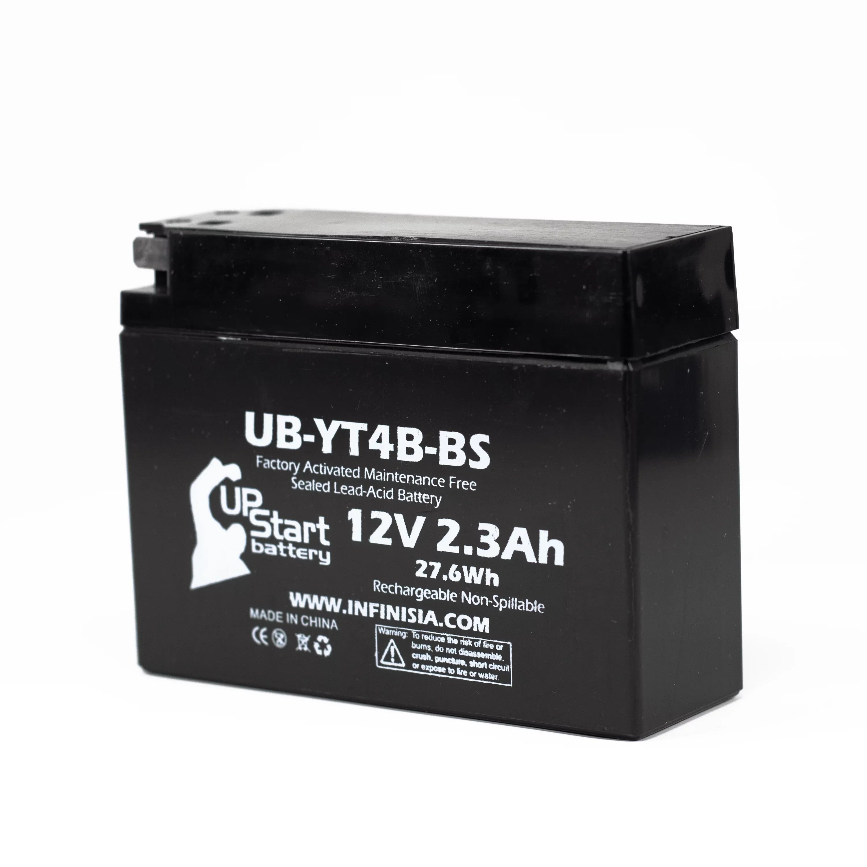 2002 12V, Motorcycle UB-YT4B-BS Battery - Battery 400CC Free, Yamaha for 3-Pack Maintenance UpStart Activated, SR400 2.3Ah, Factory Replacement