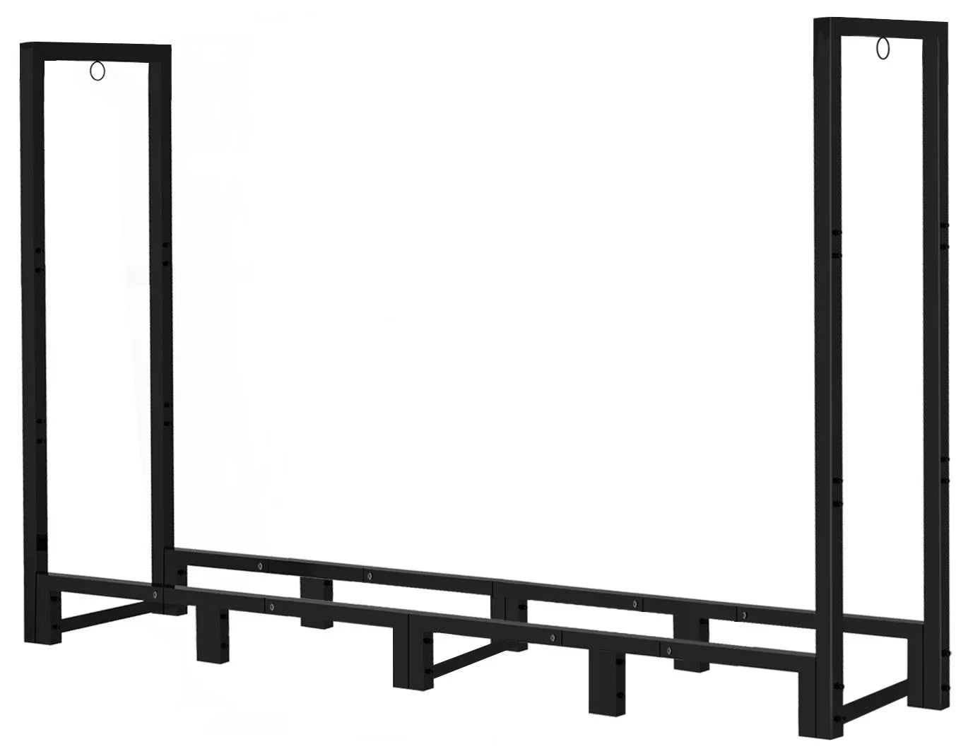 Wood Fireplace Koutemie Adjustable Storage, for Stand, 8Ft Holder Log Black Stacker Firewood exterior Fire Rack