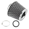 Clamp Cone 60mm Replacement Air Washable Reducer Fiber Dry 1pcs Intake Pattern Cold Air 2.3" Inlet on Ring Filter Carbon