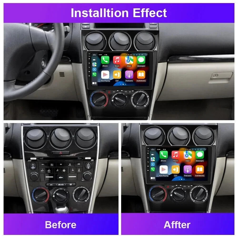 2+32GB 1280*720 Car 6 Player For IPS Radio Android Stereo 2004-2015 12.0 WiFi Navi 9" CarPlay Mazda GPS