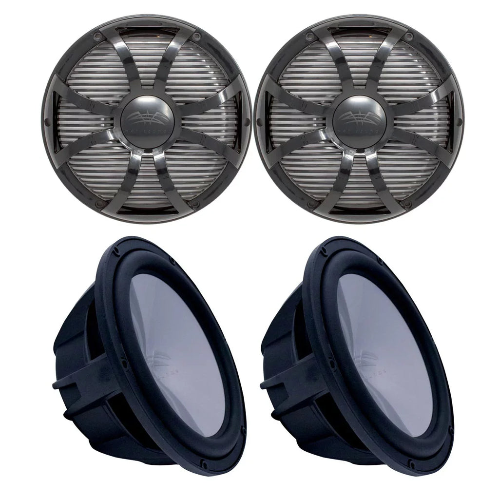 Sounds SW Subwoofers Black Two Grills Revo Closed Wet - Ohm & Grills Black 4 10" Subwoofers Face - &