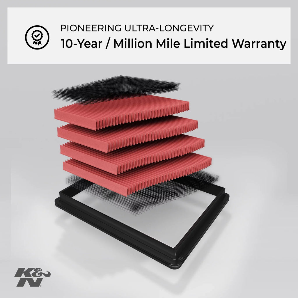 Replacement High Performance, XTS), 33-2483 V6 Filter: Engine Chevy/Cadillac (Impala, 2013-2019 Washable, Premium, Filter: Air K&N