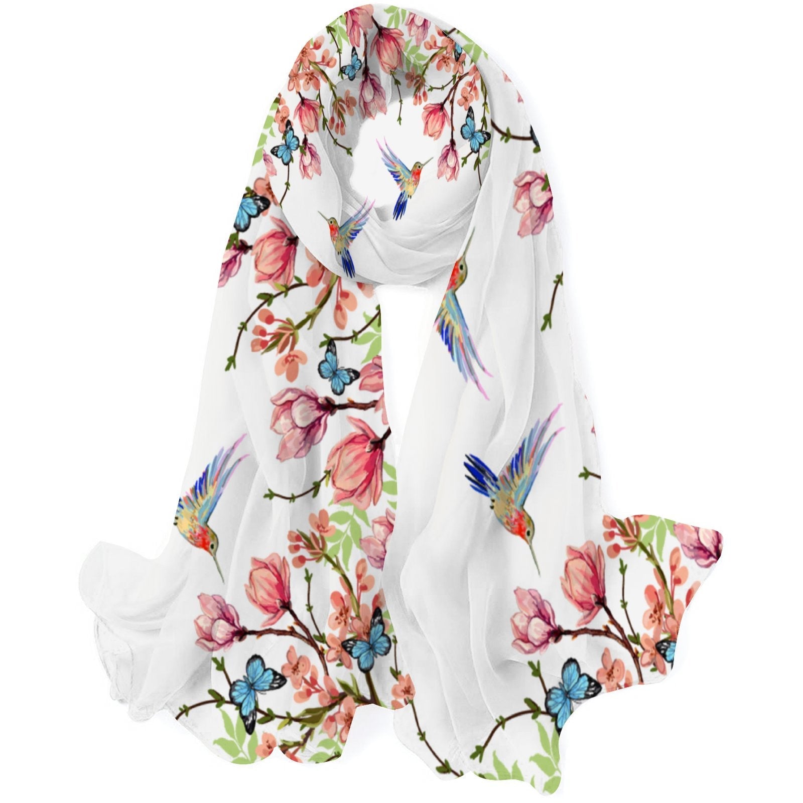 Hair Large Beautiful Gift FREEAMG Packed Silk Floral Oblong Scarf Wraps Women Neck Sunscreen Long for Shawls Headscarf Wraps