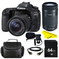 Lenses SD Card & Creator Video 18-55mm STM Buzz-Photo 80D EOS IS + Canon STM DSLR Camera Bundle + IS with 55-250