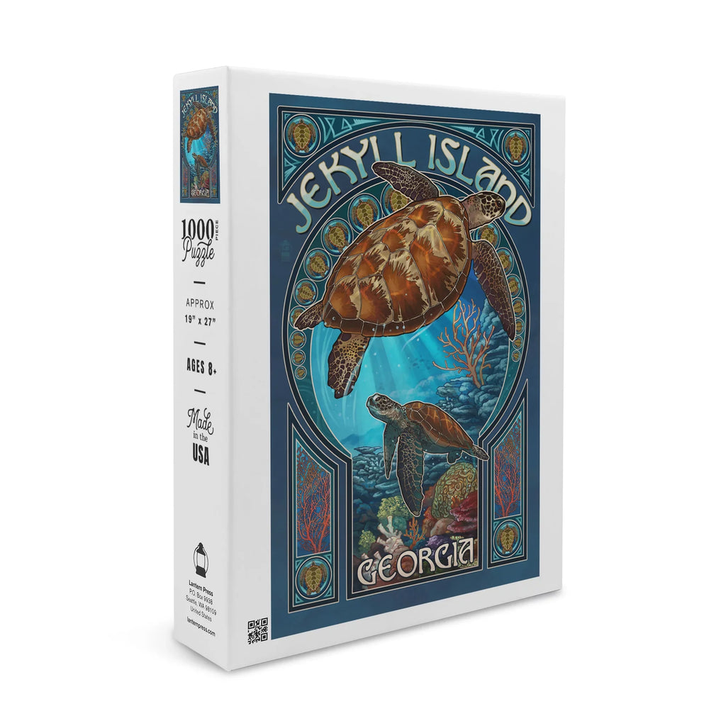 USA) Sea in dimension Puzzle Piece and Art Puzzle, Georgia, (1000 Made Island, Jigsaw Nouveau Family, 19x27, Turtle Jekyll Challenging for Adults
