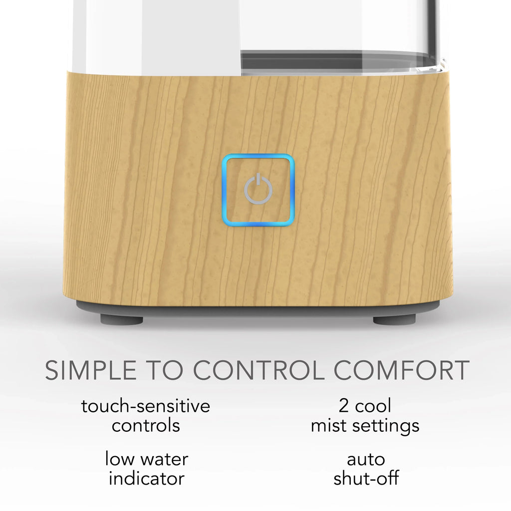 Woodgrain 1 Humidifier, Mist Sharper gal., Ash Ultrasonic Light Cool Image