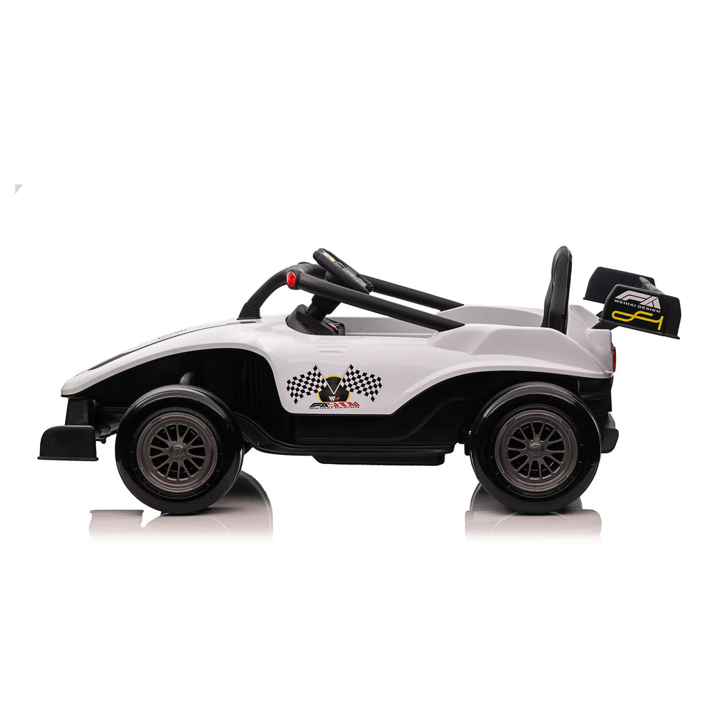 White W/Remote Blazin' 12V F1 Operated Years 3 on up Wheels and Battery Ride