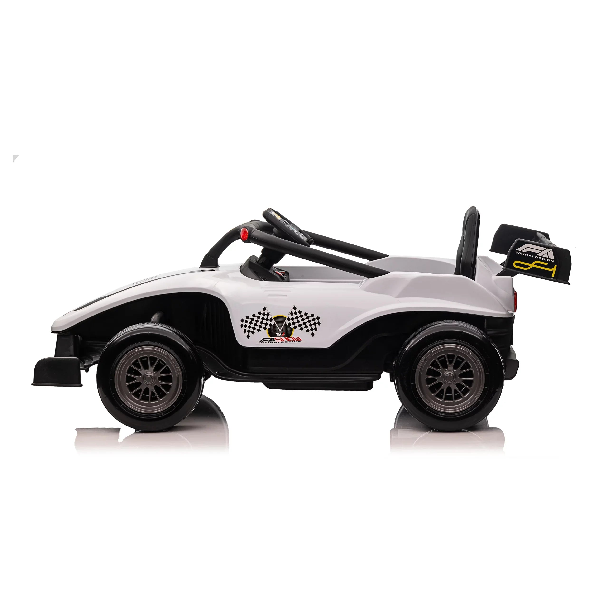 White W/Remote Blazin' 12V F1 Operated Years 3 on up Wheels and Battery Ride