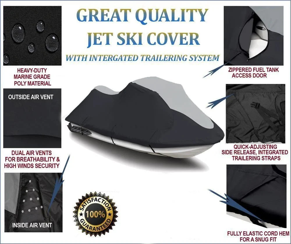 for HEAVY-DUTY THE Black/Grey LINE Cover TOP Cover Yamaha SUPER VX110 Ski OF 2005-2008 PWC Jet JETSKI Compatible