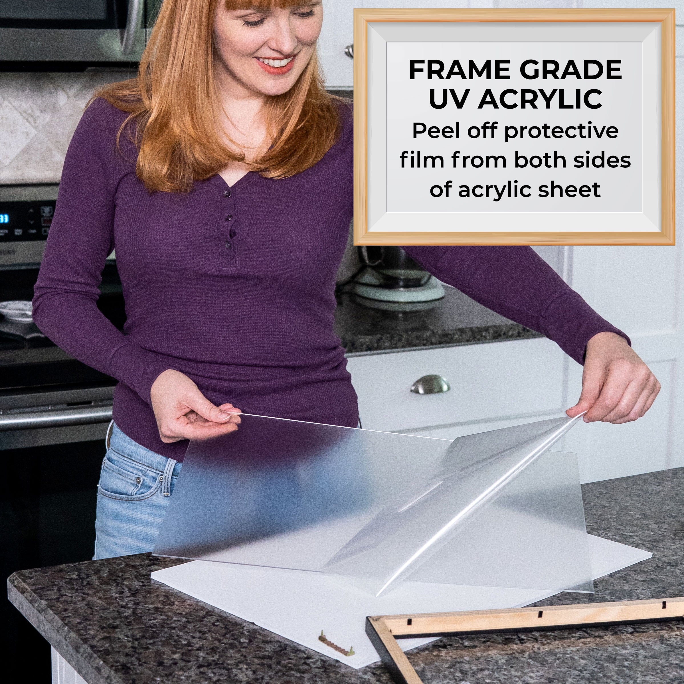 Kit Sheets with Rose Picture Puzzle Gold with Wood Real | Scandanavian | Frame Frame UV 24x30 Glue