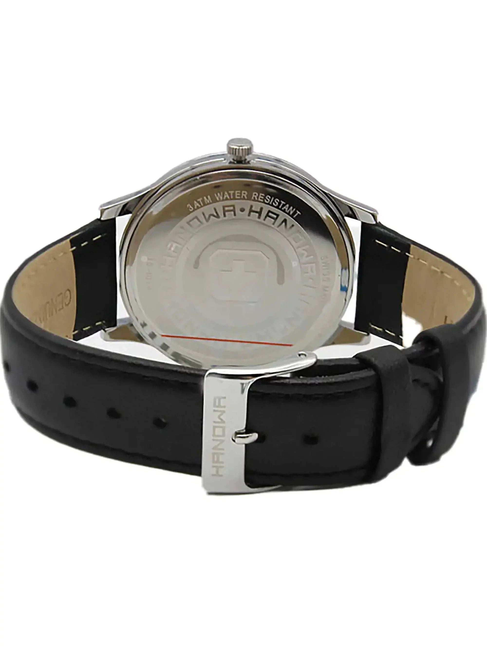 Dial Steel 16-4075.04.007 Watch Mens Hanowa Pure Stainless Quartz Black