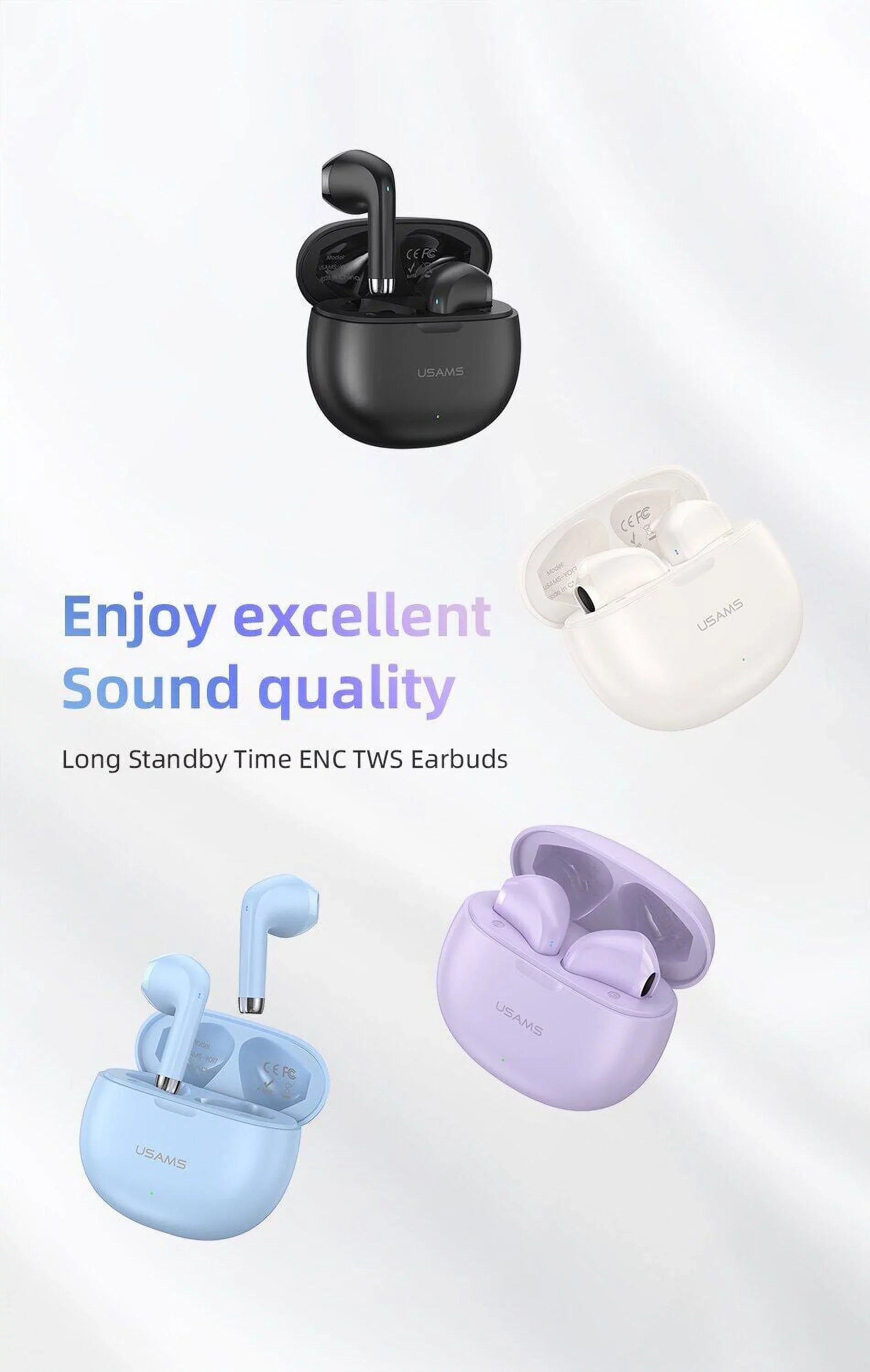 Bluetooth with White Noise for Mic,IPX4 Cancelling Wireless Case,Wireless Waterproof 5.3 Charging Control Xperia Headphones with Earphones - Earphones,Touch IV Earbuds 1