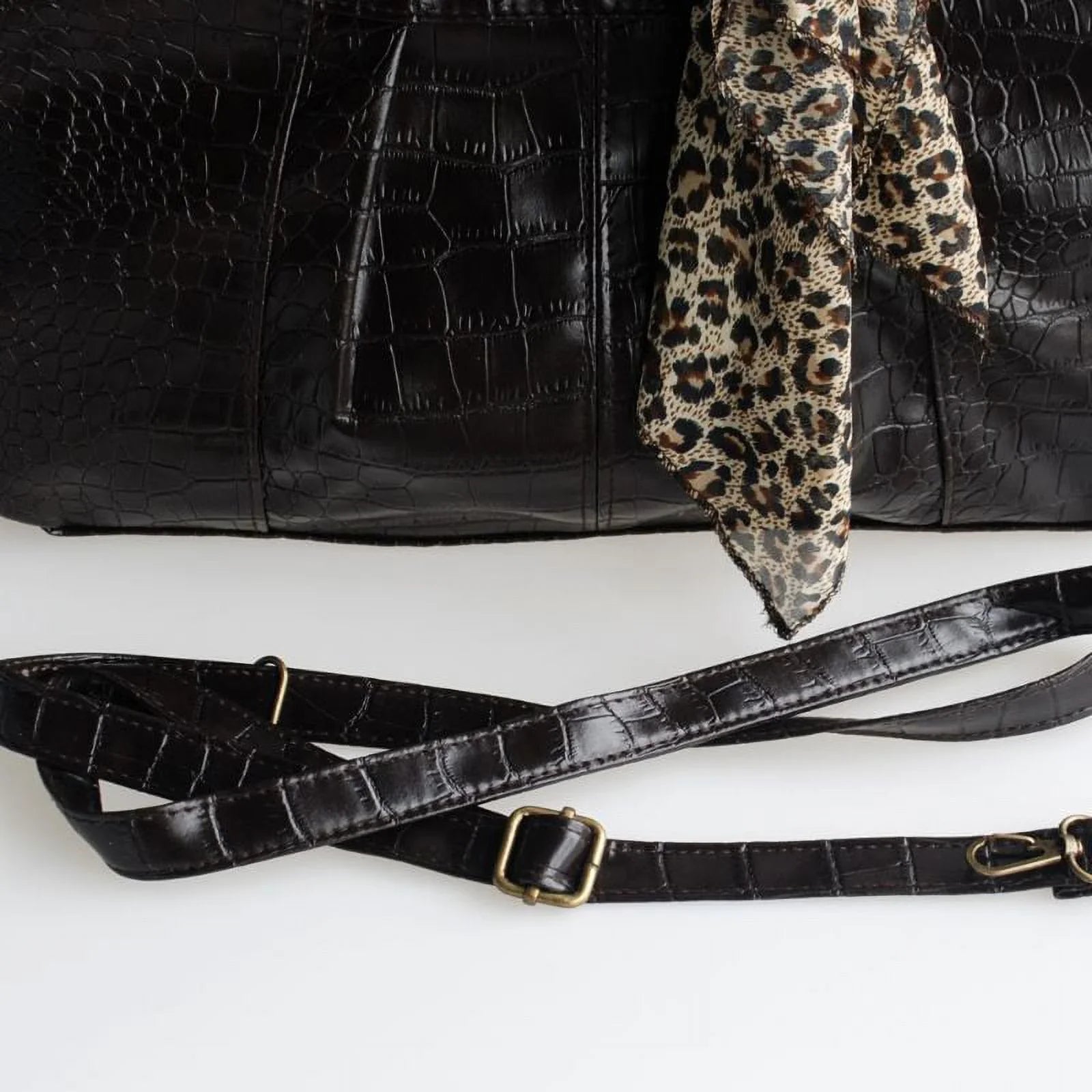 Bag Handle Beauty] scarf Bag [Charm Leatherette w/A Coffee Double Satchel Shoulder Handbag