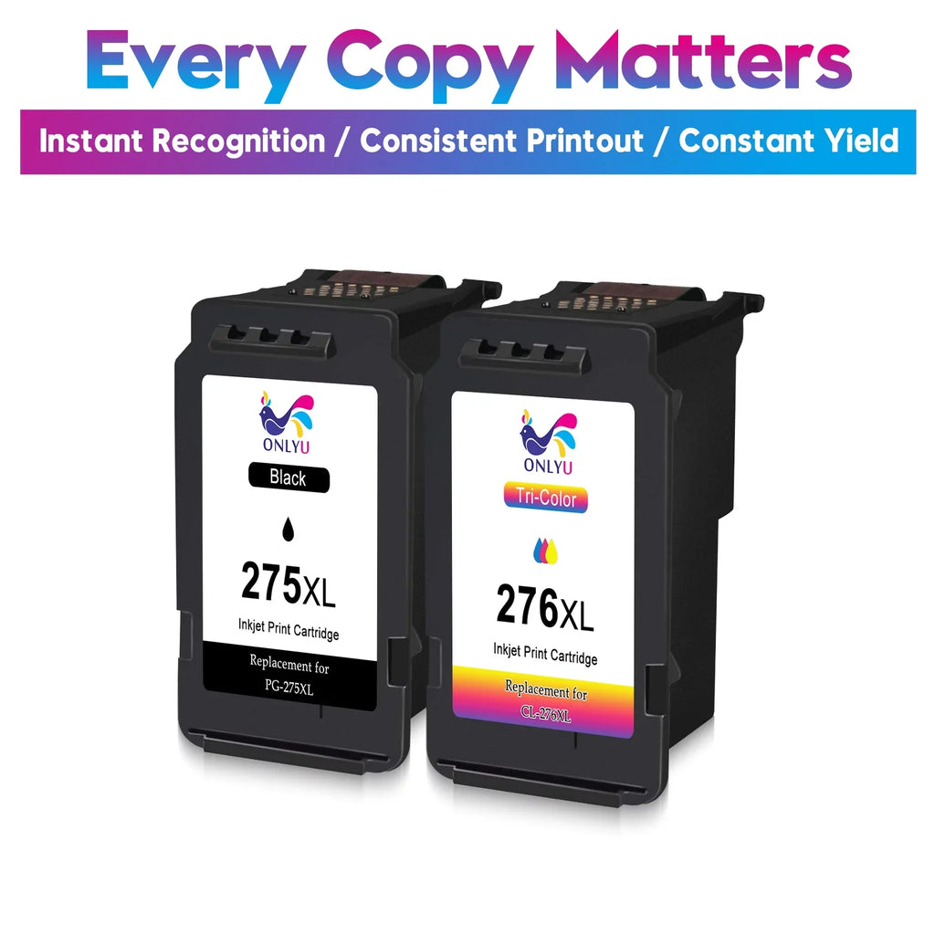 (1 TR4722 TR4720 Combo Ink Compatible Printer Pack TS3520 1 Canon Yield CL-276 Printer PG-275 PIXMA TS3522 Black High to Cartridges XL and Color) Ink 276xl for 275xl