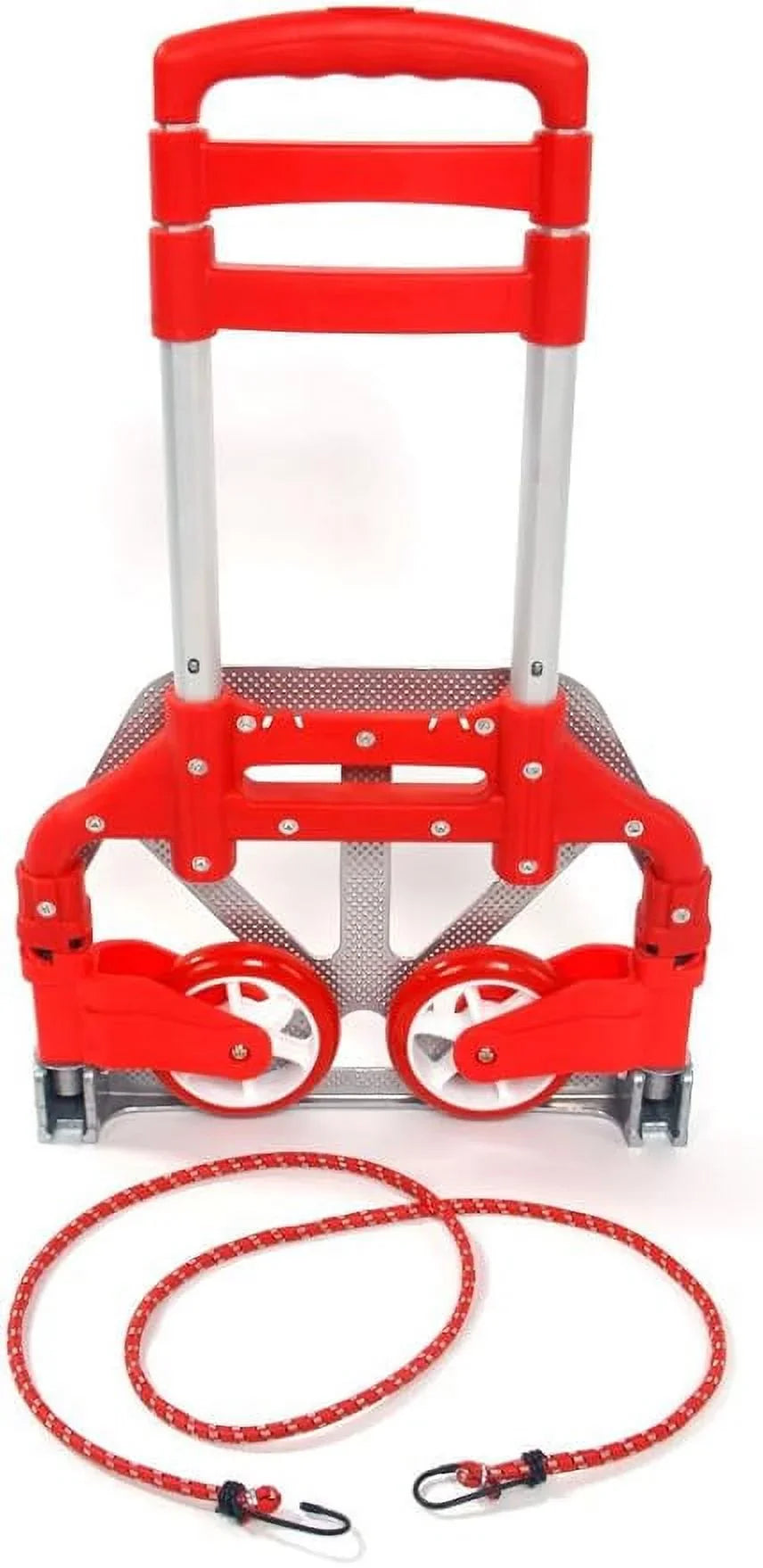 Luggage Hand Aluminium Collapsible Push Use Portable 165.35 Cart Auto, Dolly Truck,Hand for (Red) (75kg) Office,Travel lbs Home, and Trolley Folding