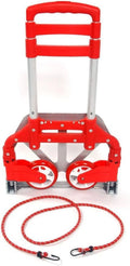 Luggage Hand Aluminium Collapsible Push Use Portable 165.35 Cart Auto, Dolly Truck,Hand for (Red) (75kg) Office,Travel lbs Home, and Trolley Folding