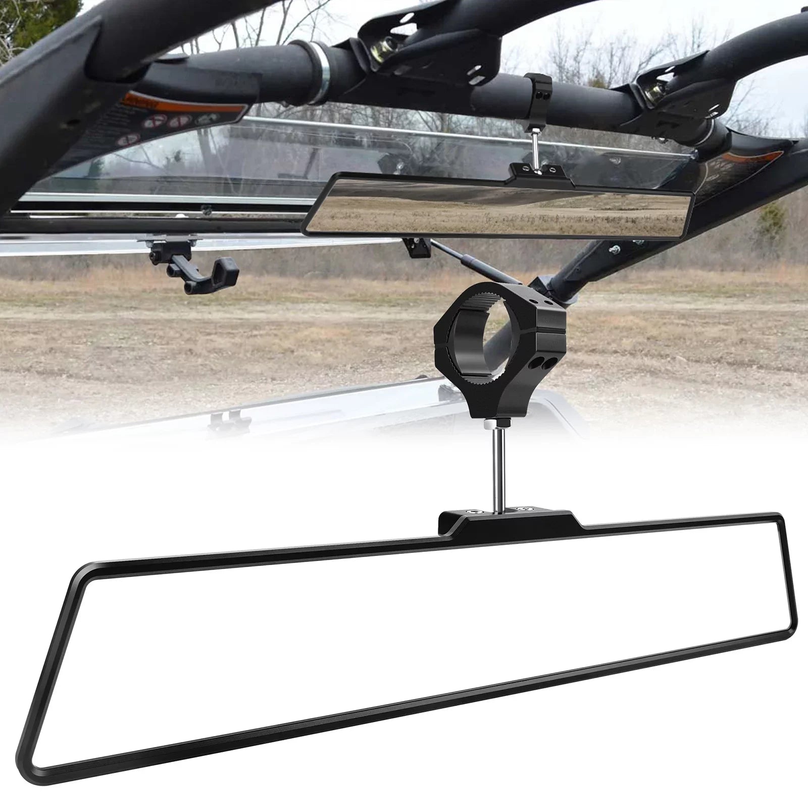 Aluminum Mirrors Rear Polaris MICTUNING Interior w/ White Mirror Center UTV Ranger/RZR 16" Lights View Rearview Fit Universal