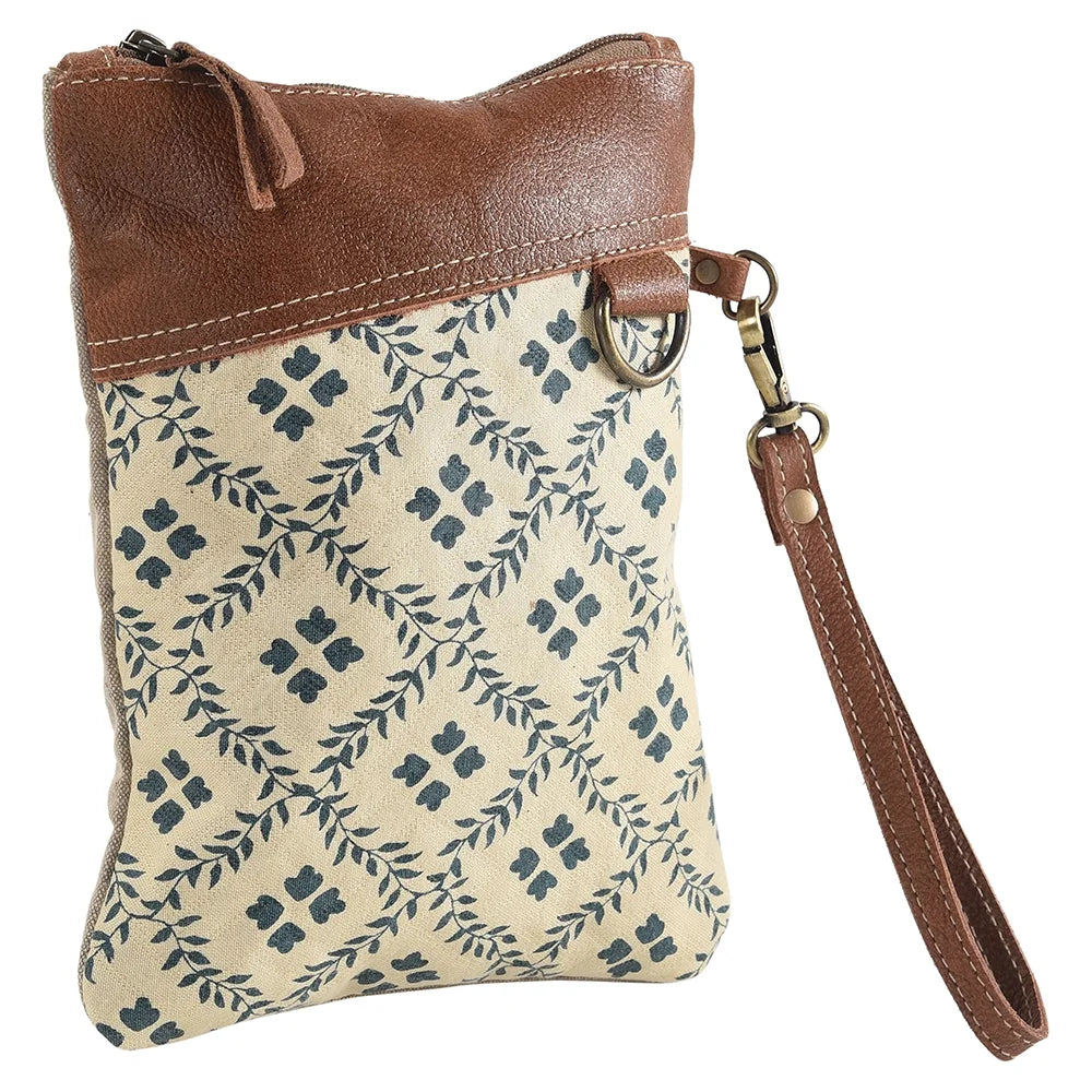 Genuine WRISTLET Leather KB women Canvas western bag purse Upcycled handbag OHLAY