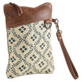 Genuine WRISTLET Leather KB women Canvas western bag purse Upcycled handbag OHLAY