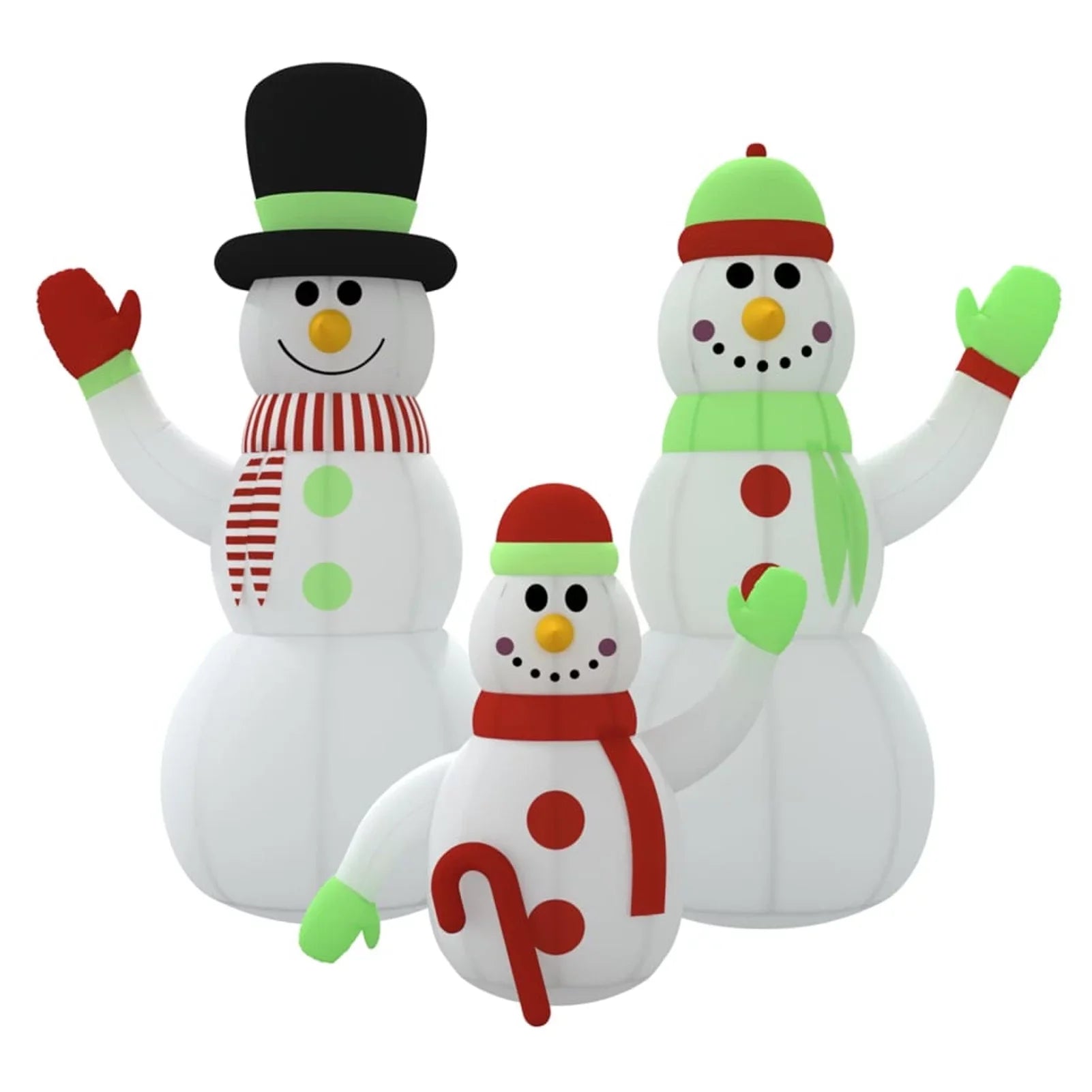 12 LEDs Snowman ft Family with Inflatable Aibecy