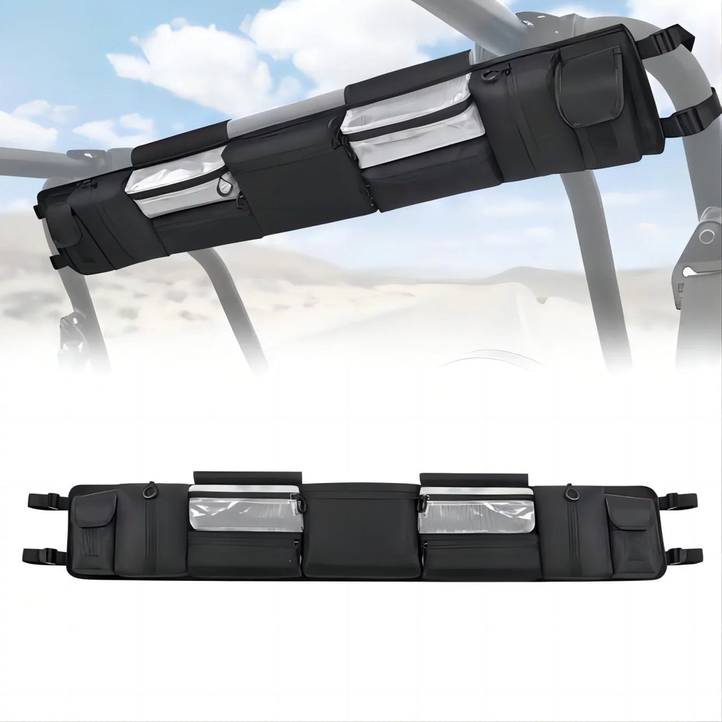 Rear MICTUNING Cage Cargo Pockets UTV Compatible Roll Multiple Storage Organizer, Tool with Bag Gear Bag