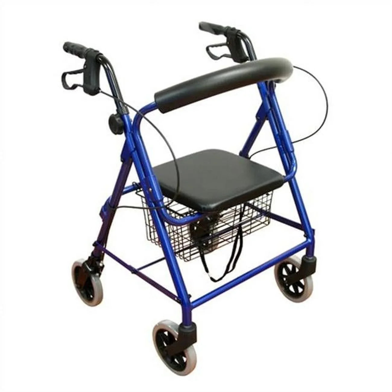 R-4100N-BL Rollator Blue, with 6" Junior Seat, Aluminum Karman Casters Healthcare Low