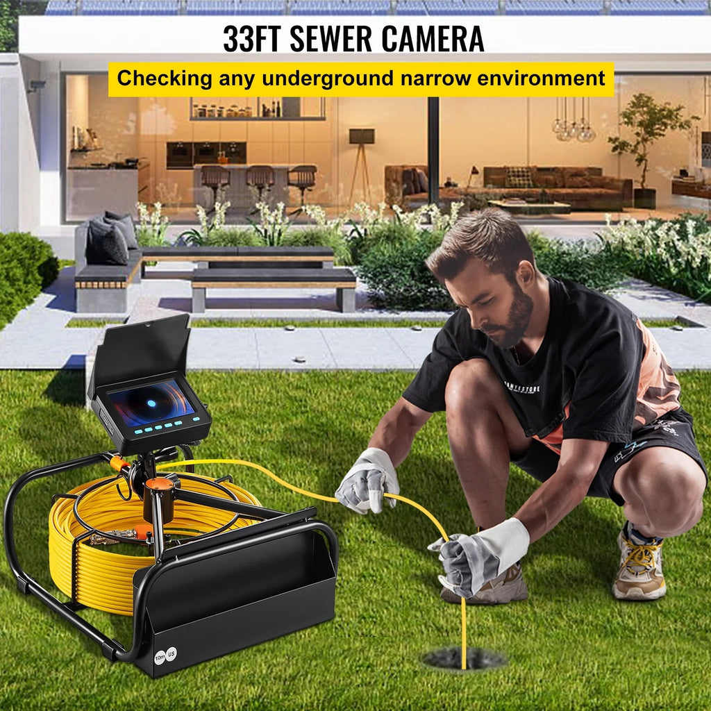 LCD 6PCS 4.3 SKYSHALO 8500MAH Waterproof with Pipe Camera IP68 Camera Camera Inspection Camera 10M Cable Inspection TFT LEDs in. Monitor Lithium Sewer Pipeline DVR Battery, Function 32.8FT Duct Screen