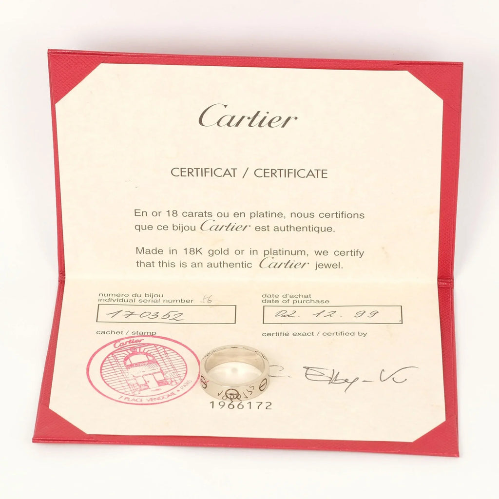 No. Gold Love (Good) Ring CARTIER Approx. 15 I122924022 Pre-Owned Cartier White WG 7.9g K18