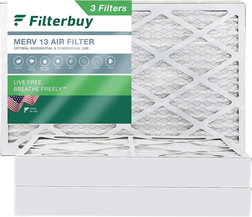Pleated Air AC HVAC 16x25x4 Furnace Filterbuy Filters (3-Pack) MERV 13