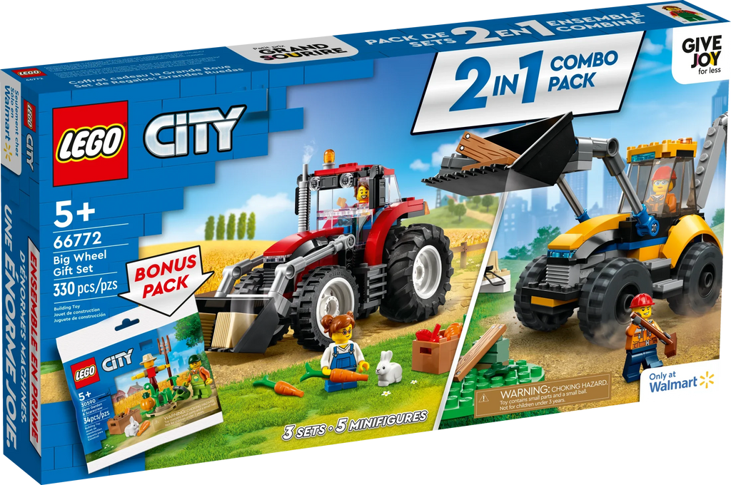 Scarecrow Digger Building Gift Girls Construction Great LEGO Sets Toy for Bonus Farm Plus Ages and Gift 2in1 up, and 5 Pack, City Tractor 66772 Boys Garden Set, Big and Wheel &