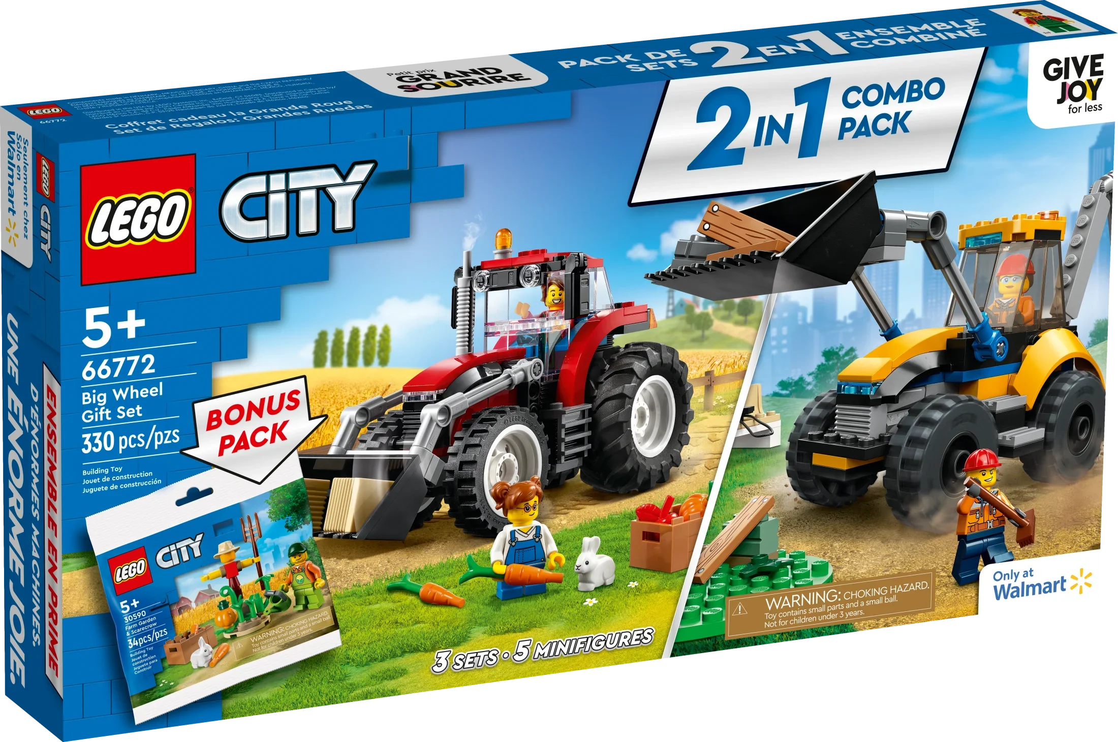 Scarecrow Digger Building Gift Girls Construction Great LEGO Sets Toy for Bonus Farm Plus Ages and Gift 2in1 up, and 5 Pack, City Tractor 66772 Boys Garden Set, Big and Wheel &