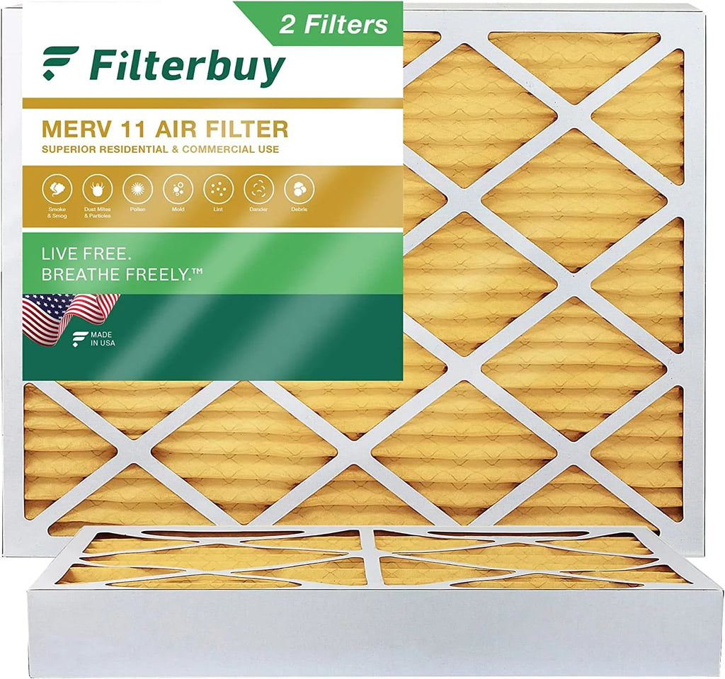 HVAC 24x25x4 (2-Pack) Air 11 Filters AC MERV Pleated Furnace Filterbuy