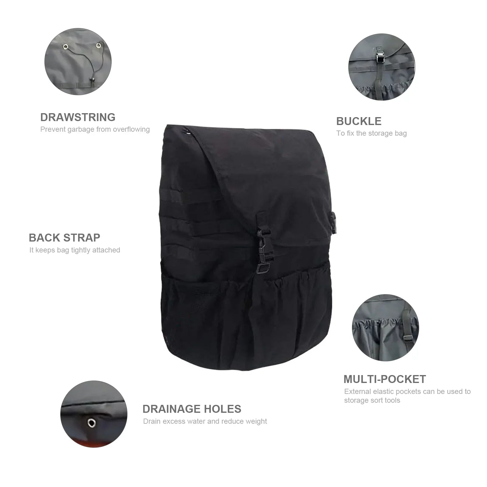 Camping Multi-Pocket Off-Road Bag Gear and Trash Tire Travel Backpack for Organizer Storage and Cargo - Spare Car